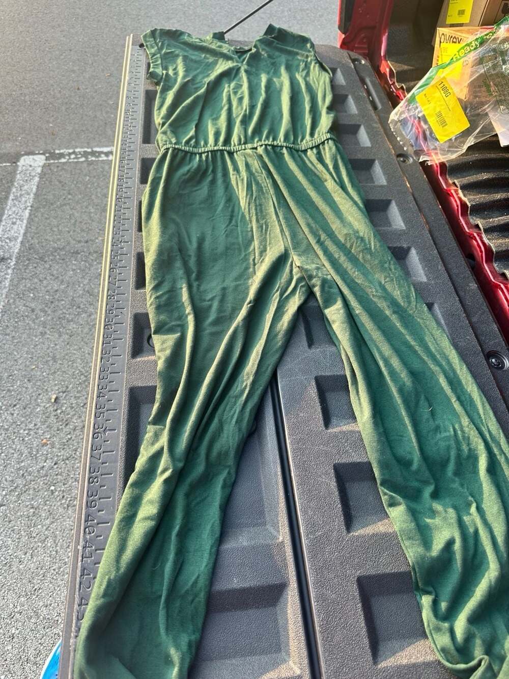 ANRABESS Women's Sleeveless Crewneck Jumpsuit Green Size S